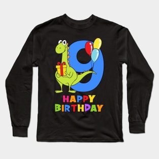 9th Birthday Party 9 Year Old Nine Years Long Sleeve T-Shirt